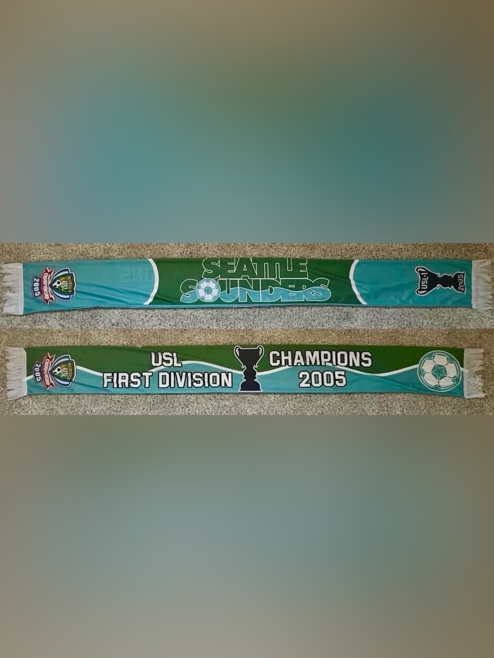 Seattle Sounders 2005 USL First Division Champions Soccer Scarf